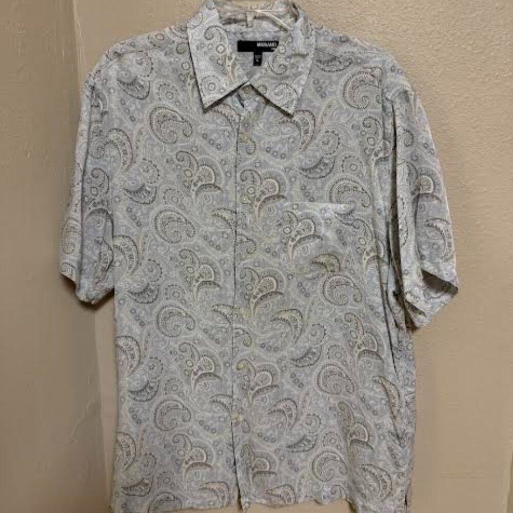 Murano Silk, Large, Blue & White Paisley